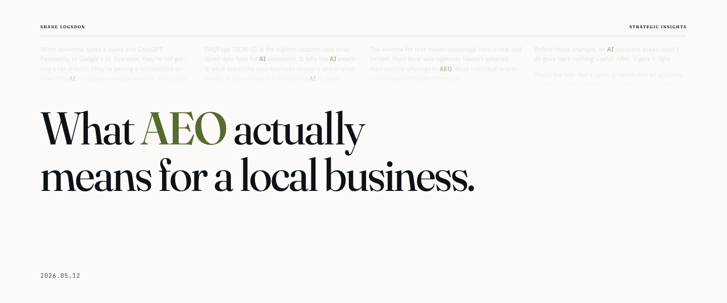 What AEO Actually Means for a Local Business